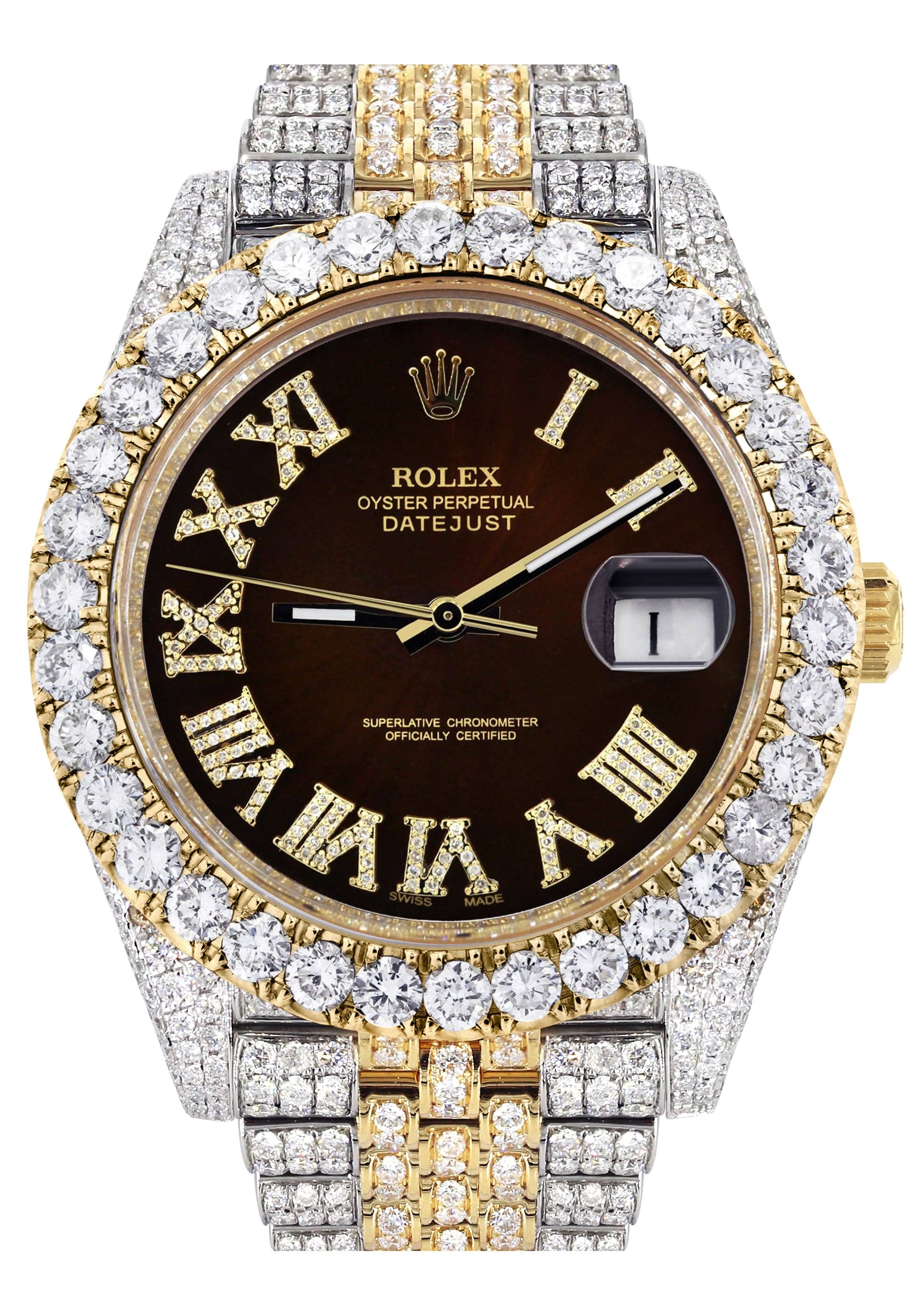 Diamond Iced Out Rolex Datejust 41 | 25 Carats Of Diamonds | Custom Da ...