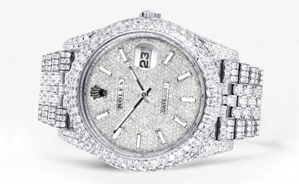 Diamond Iced Out Rolex Datejust 41 25 Carats Of Diamonds Custom Di Frostnyc