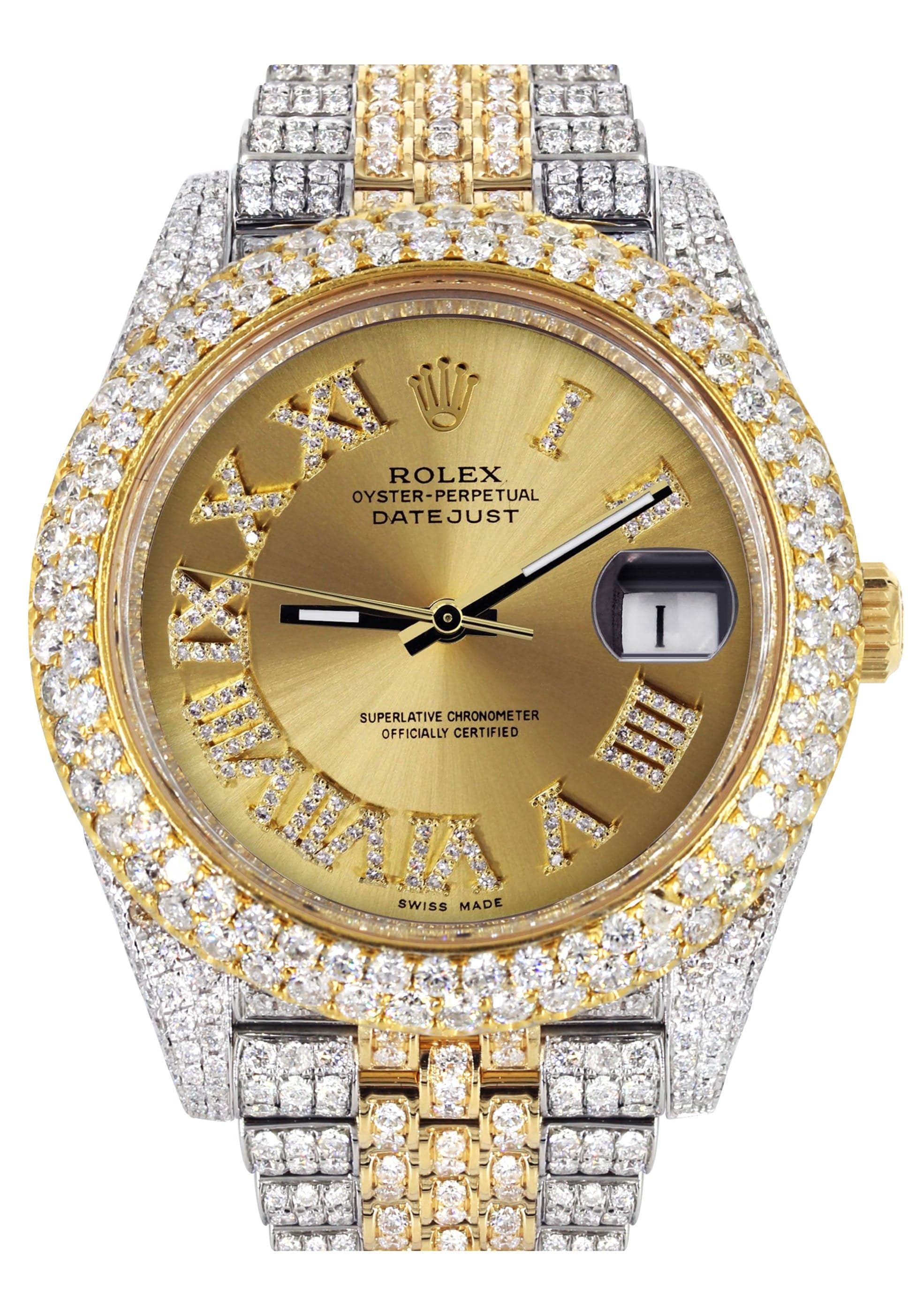 Diamond Iced Out Rolex Datejust 41 25 Carats Of Diamonds Custom Go Frostnyc 1284