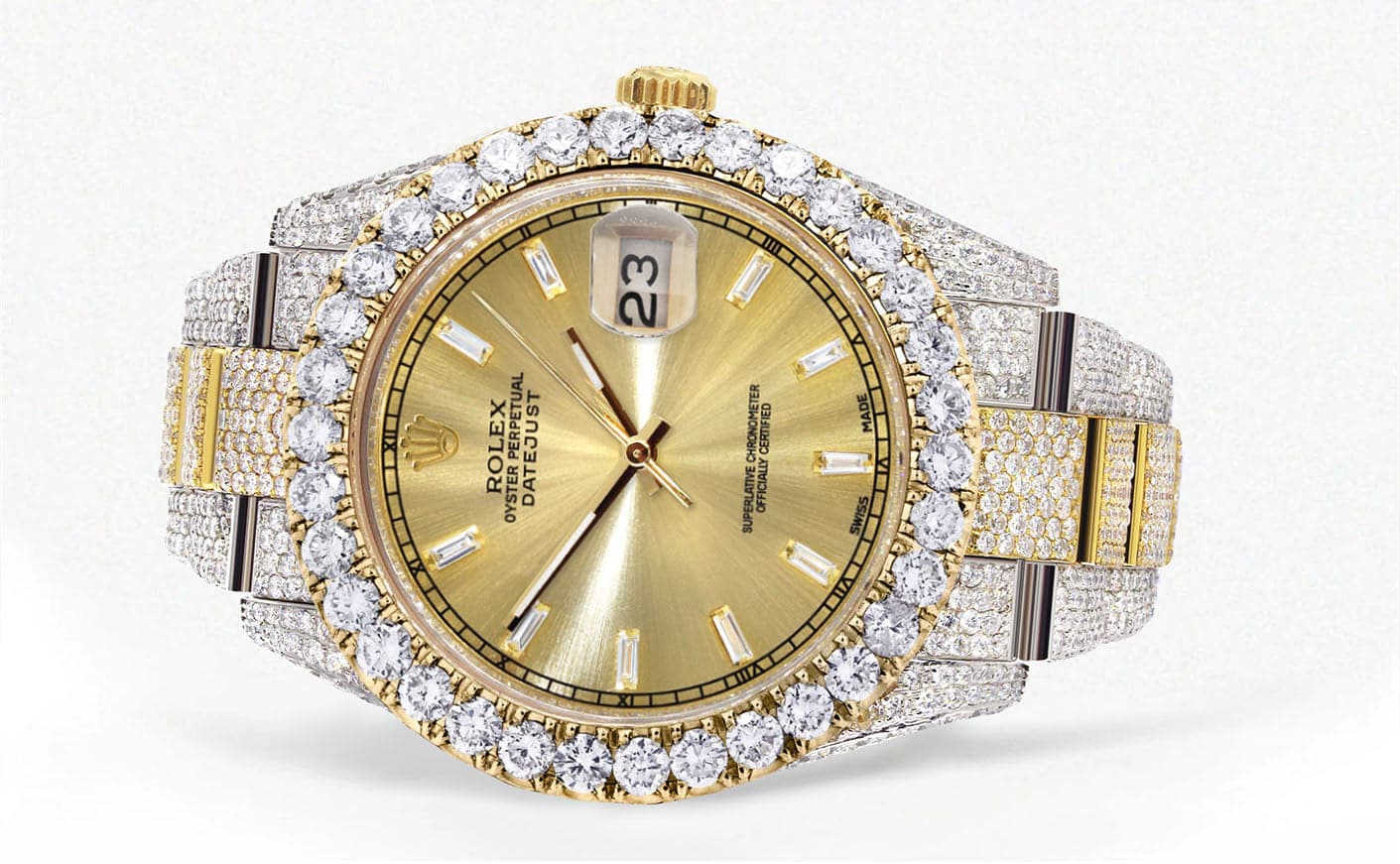 Diamond Iced Out Rolex Datejust 41 | 25 Carats Of Diamonds | Custom Go ...