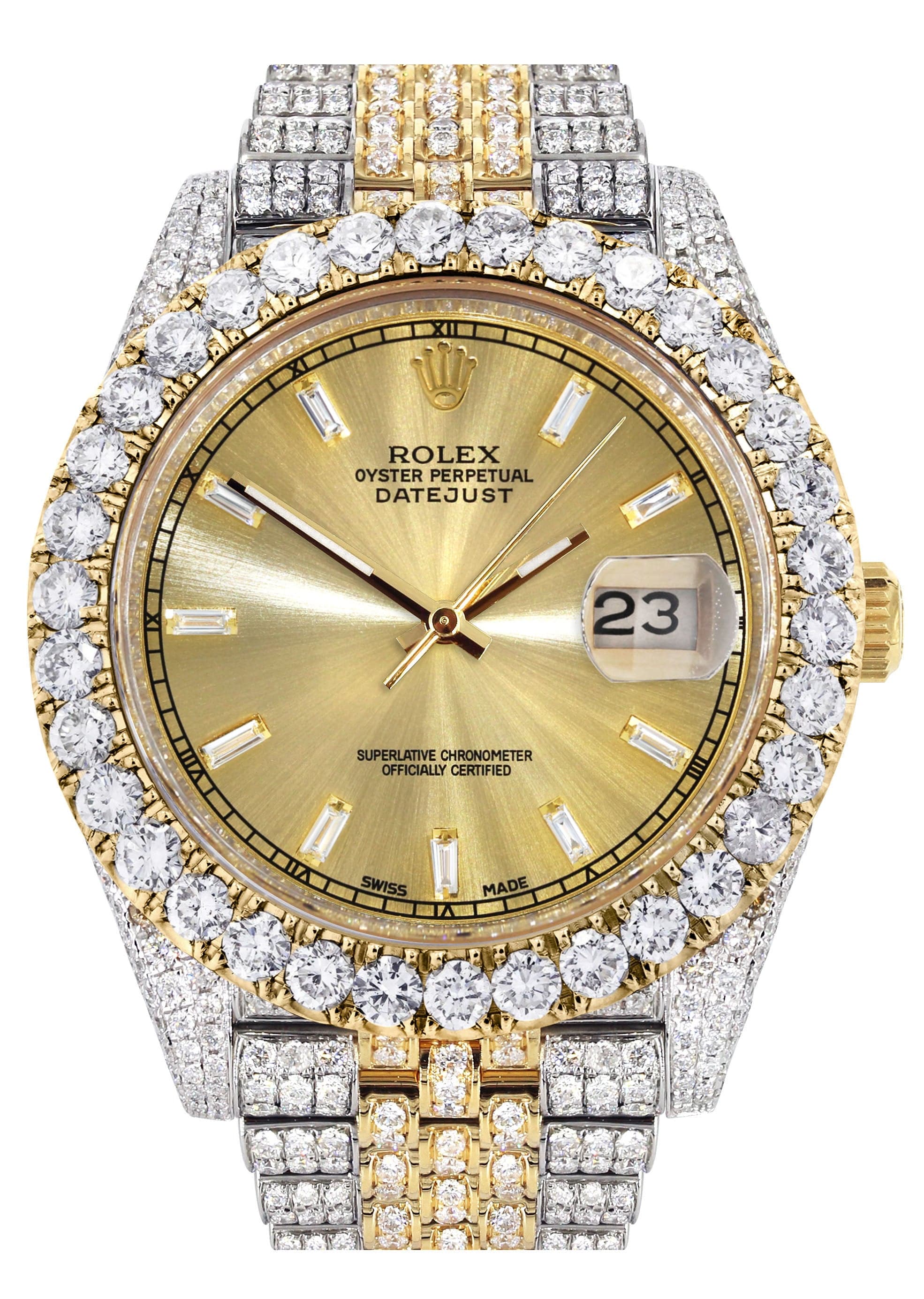 Diamond Iced Out Rolex Datejust 41 | 25 Carats Of Diamonds | Custom Go ...