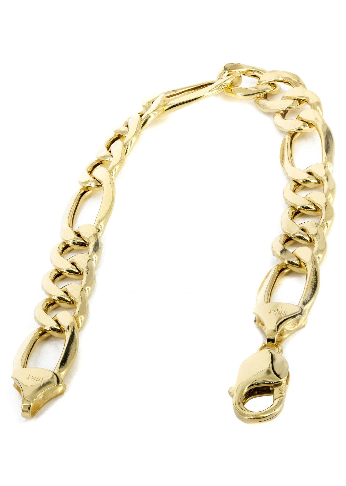 14k Gold Bracelet Solid Figaro Frostnyc