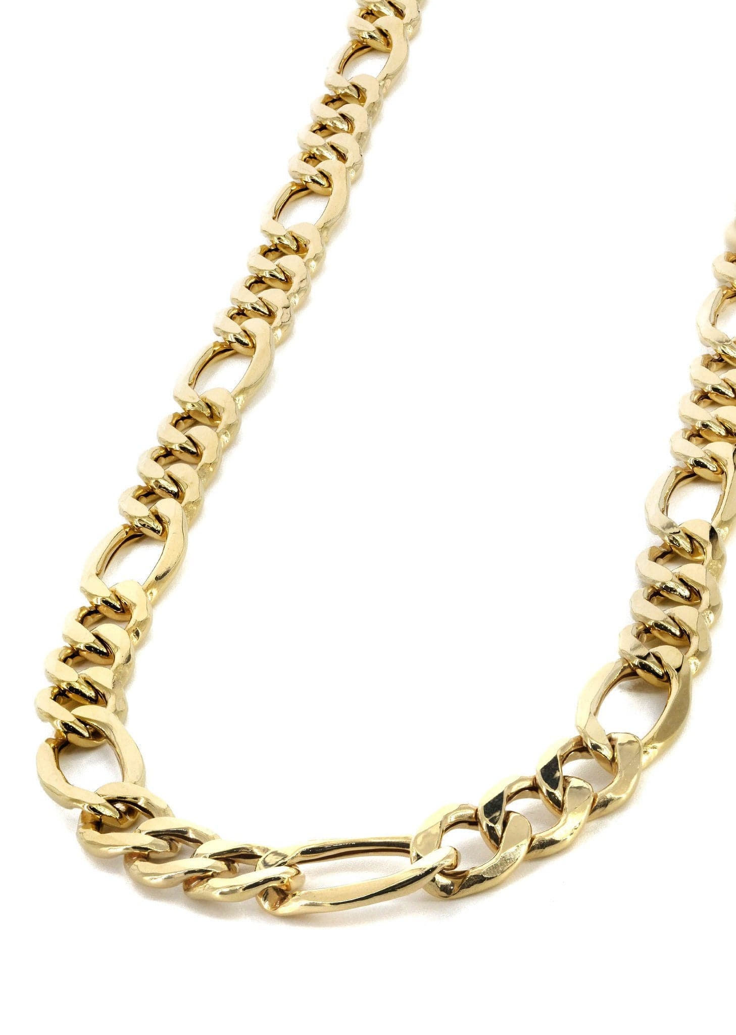 Mens Solid Figaro Chain 10k Gold 