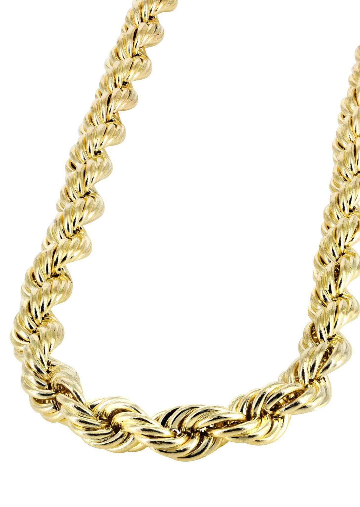 Gold Chain - Mens Hollow Rope Chain 10K 