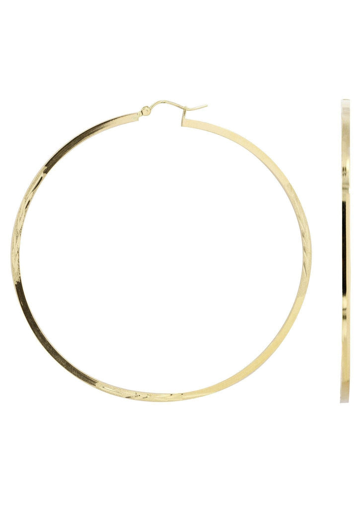 Hoop Earrings 10Kt Gold Designer Hoops 並行輸入品-