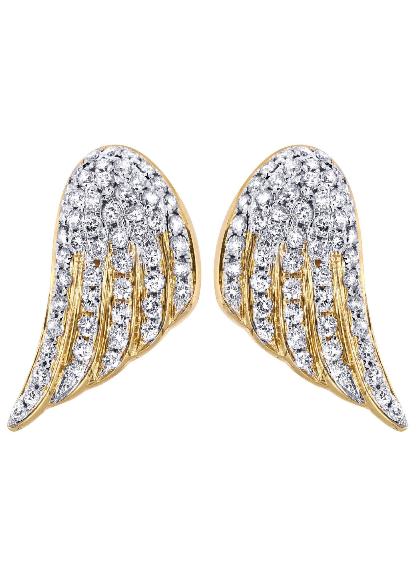 Diamond Earrings For Men 14k Yellow Gold 1 56 Carats Frostnyc