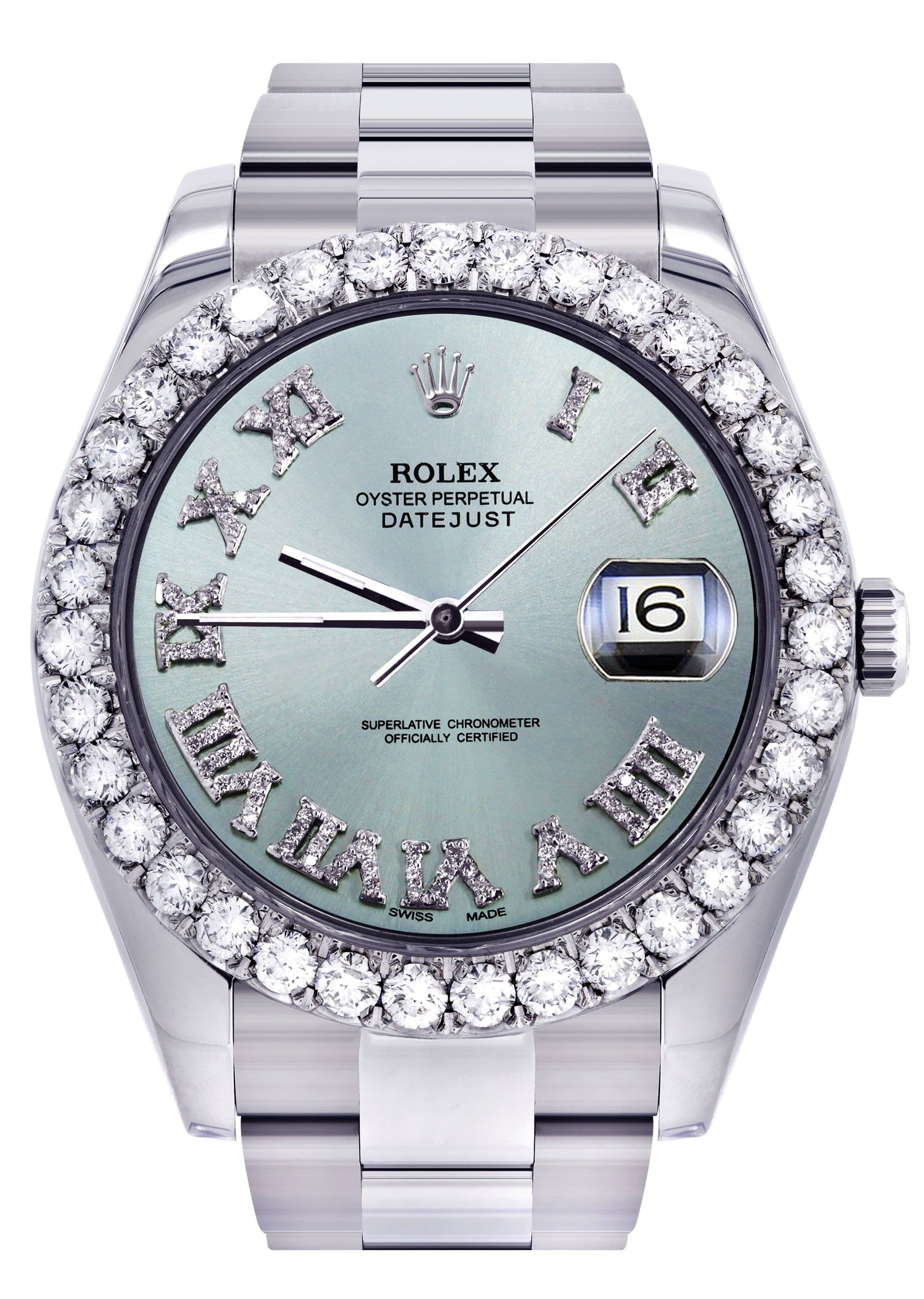 rolex with light blue face