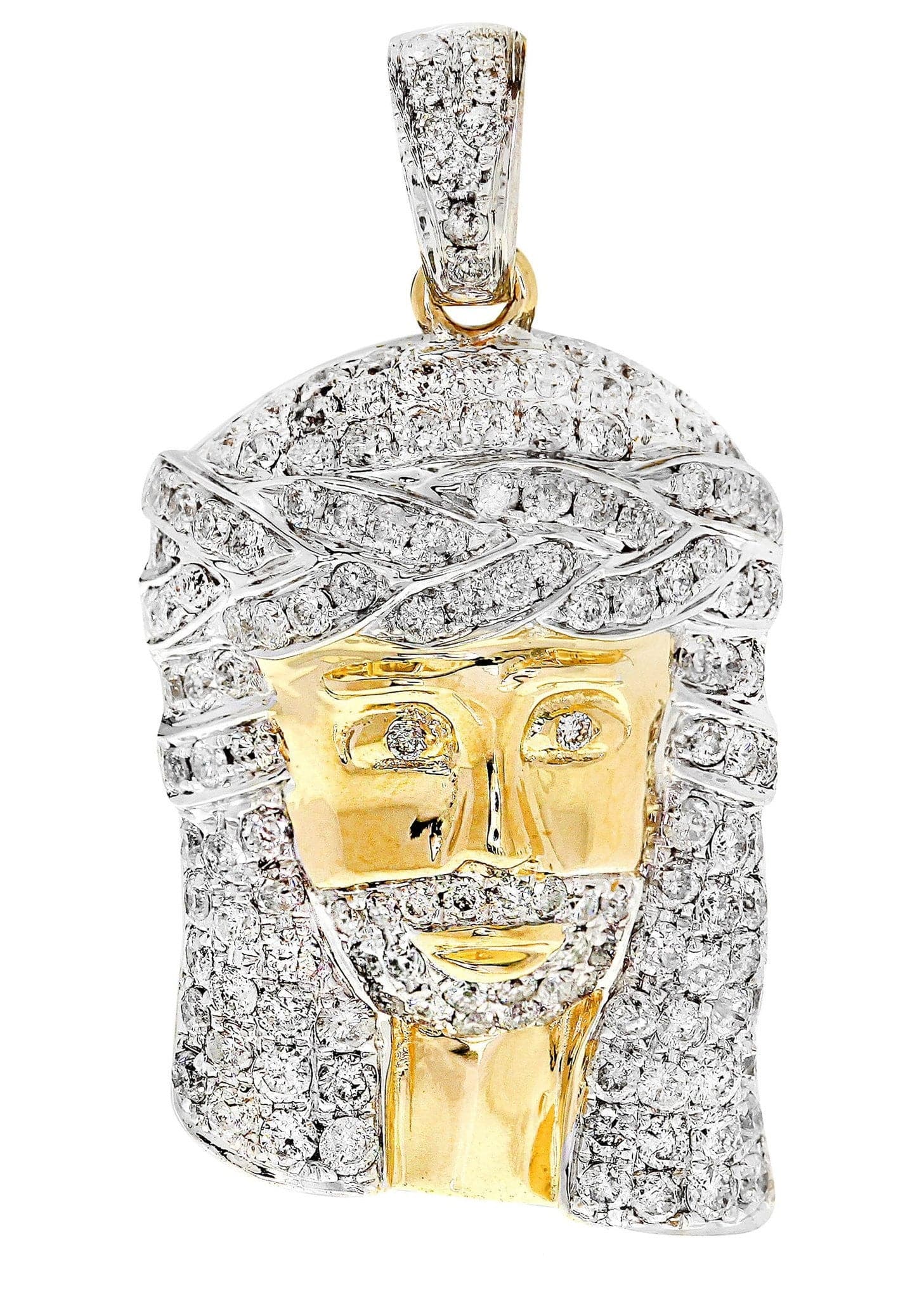 Diamond Jesus Piece / 6.8 Grams / 1.54 Carats