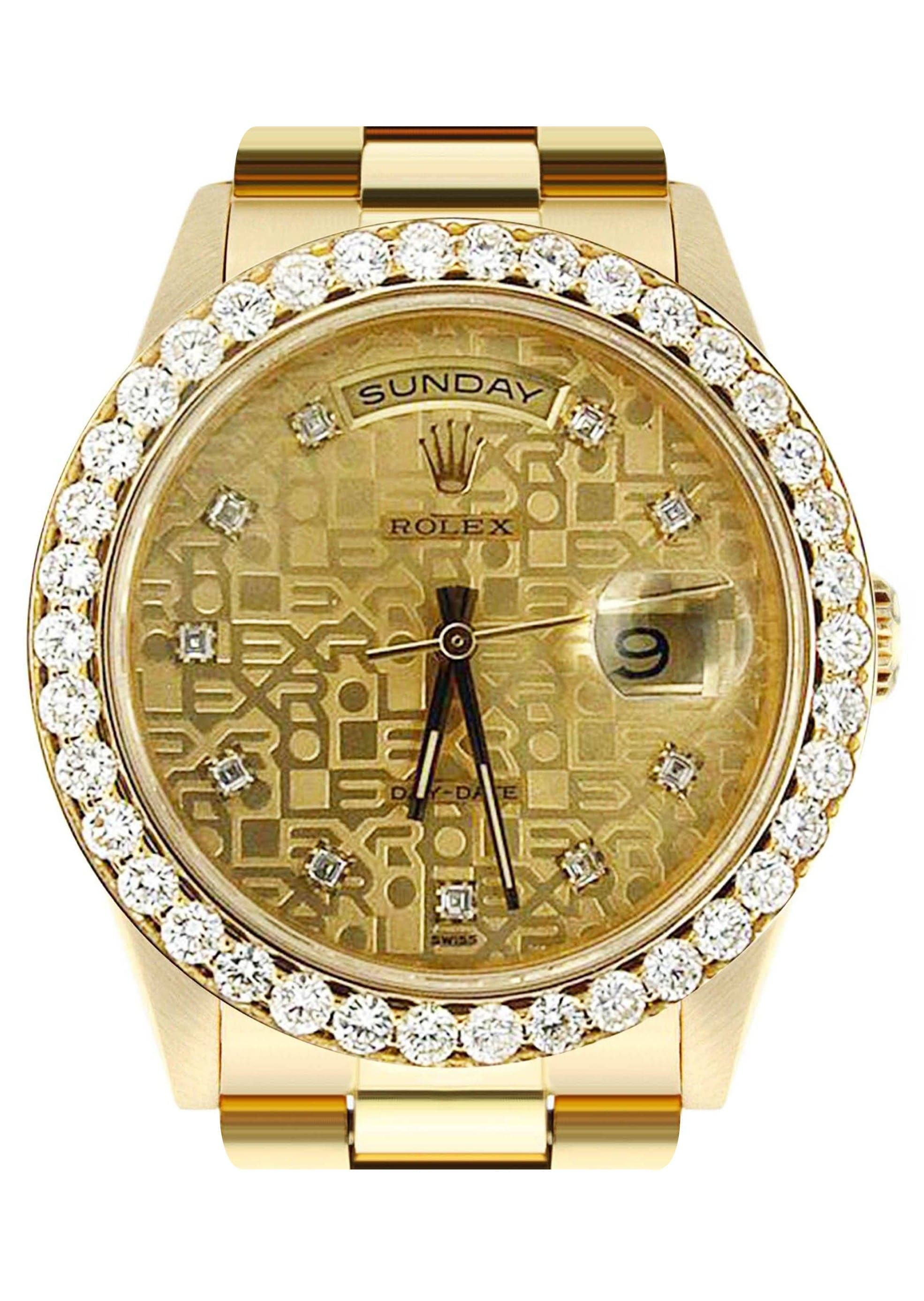 Diamond Rolex Day-Date | 18K Yellow Gold | 36 Mm – FrostNYC