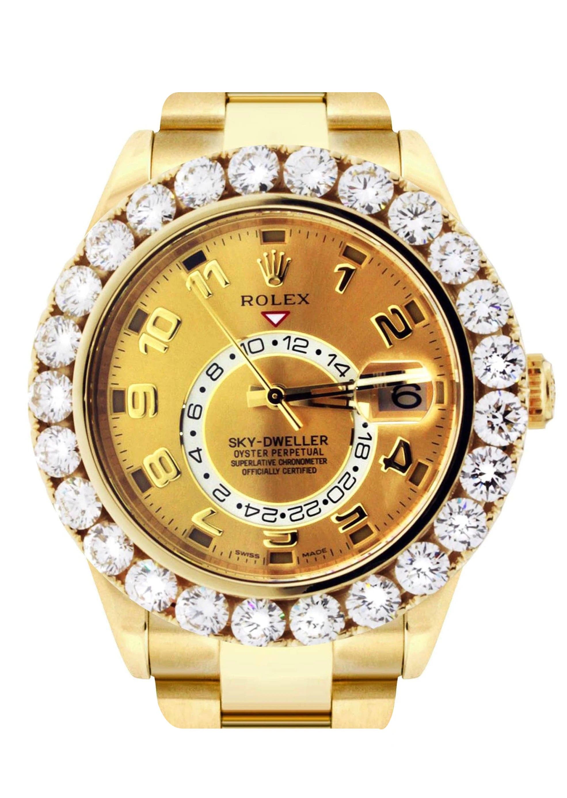 rolex sky dweller gold diamond