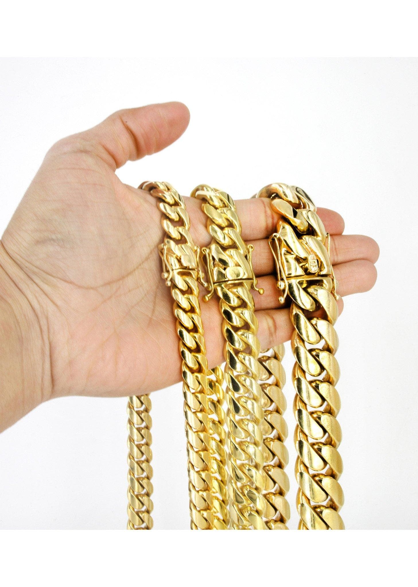 Heavy Gold Solid Miami Cuban Link Chain Customizable (10MM-20MM)