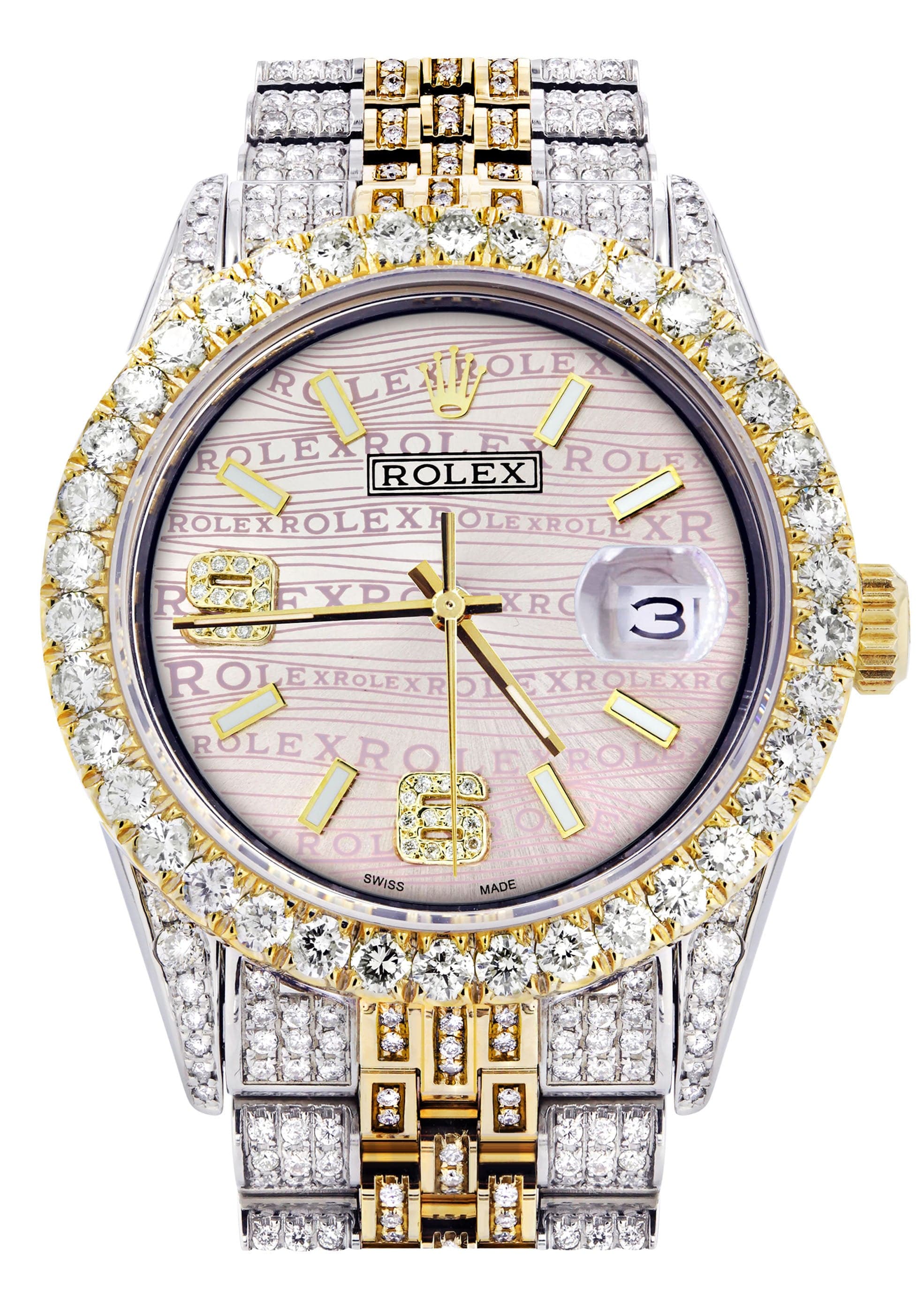 iced out gold rolex
