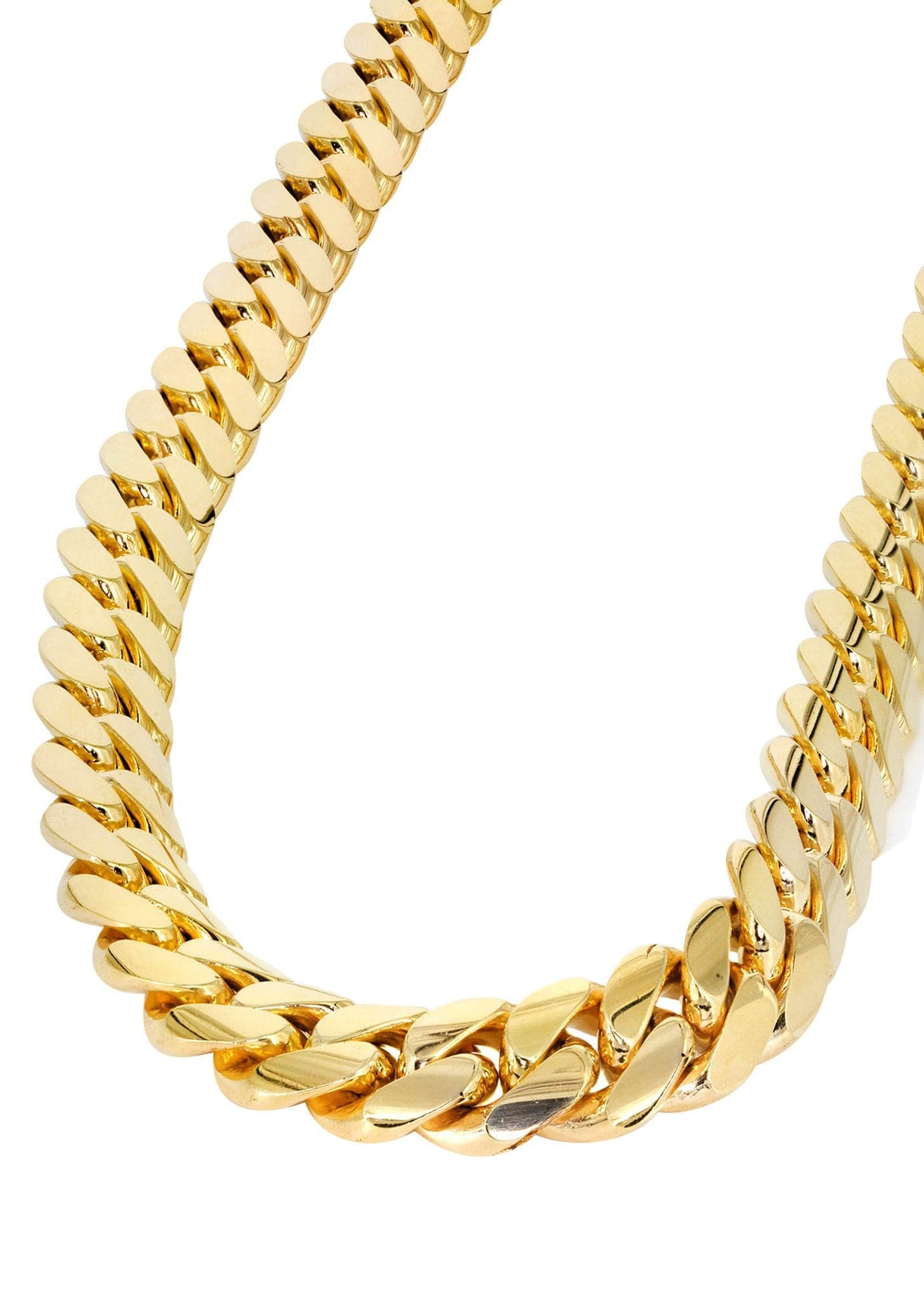 Mens Chain - Solid Miami Cuban Link 10K 