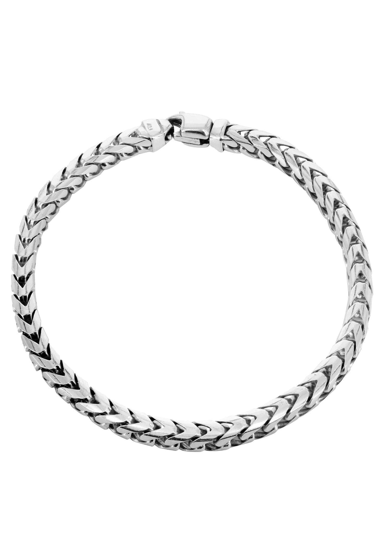 14K White Gold Bracelet Solid Franco – FrostNYC