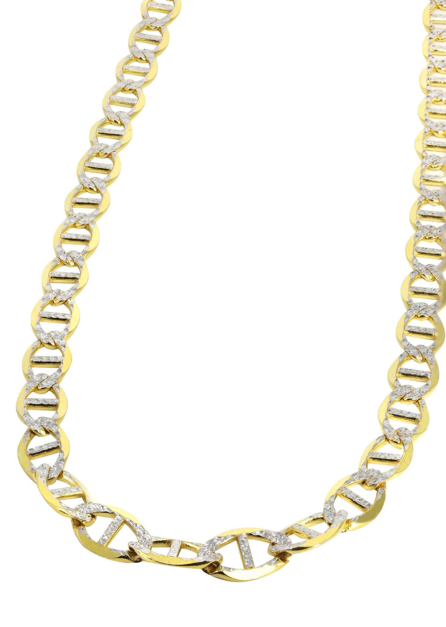 Gold Chain - Mens Diamond Cut Mariner Chain 10K Gold - FrostNYC