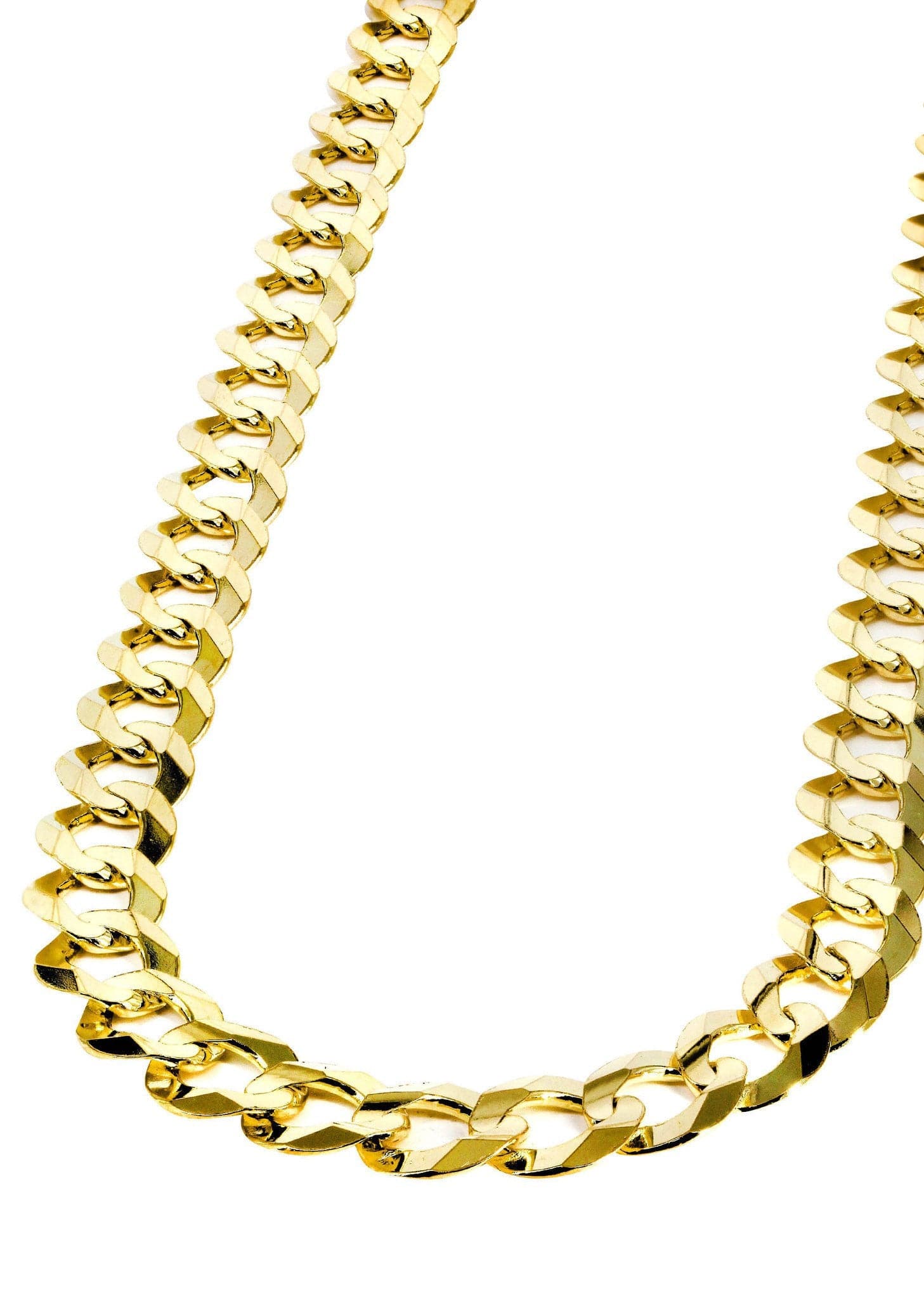 14K Gold Chain - Solid Cuban Link Chain 