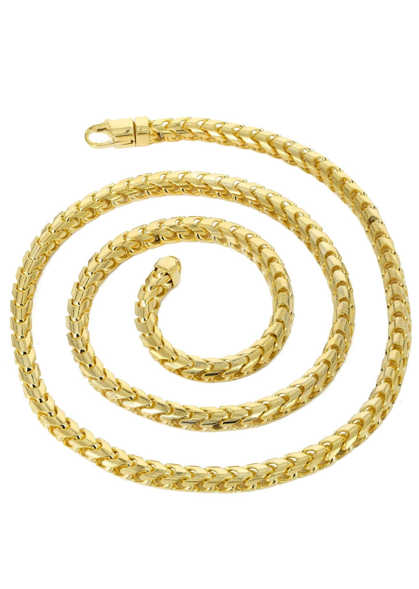 14K Gold Chain - Mens Solid Franco Chain - FrostNYC