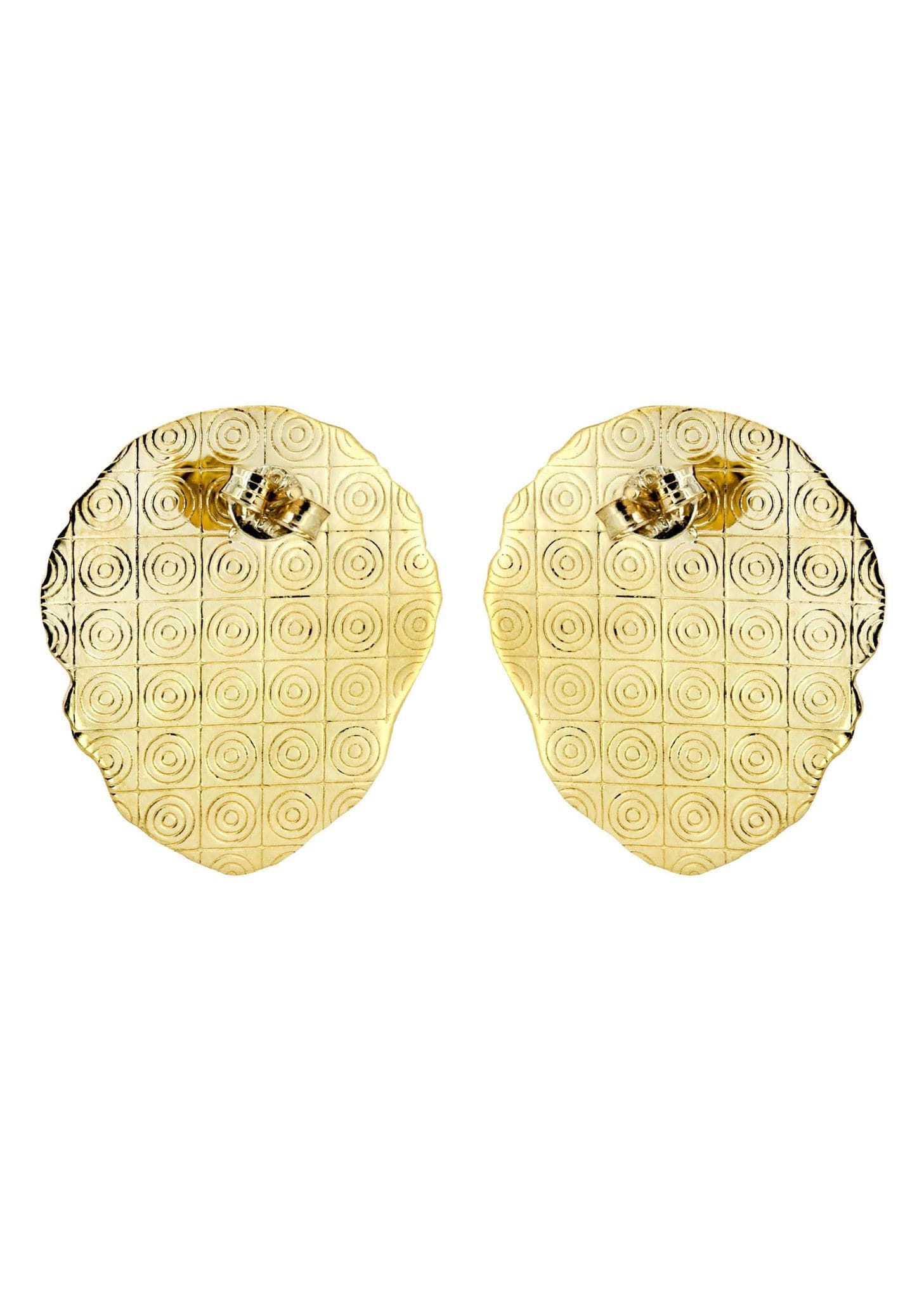 Lion 10K Yellow Gold Studs | Appx. Diameter 1 Inches – FrostNYC