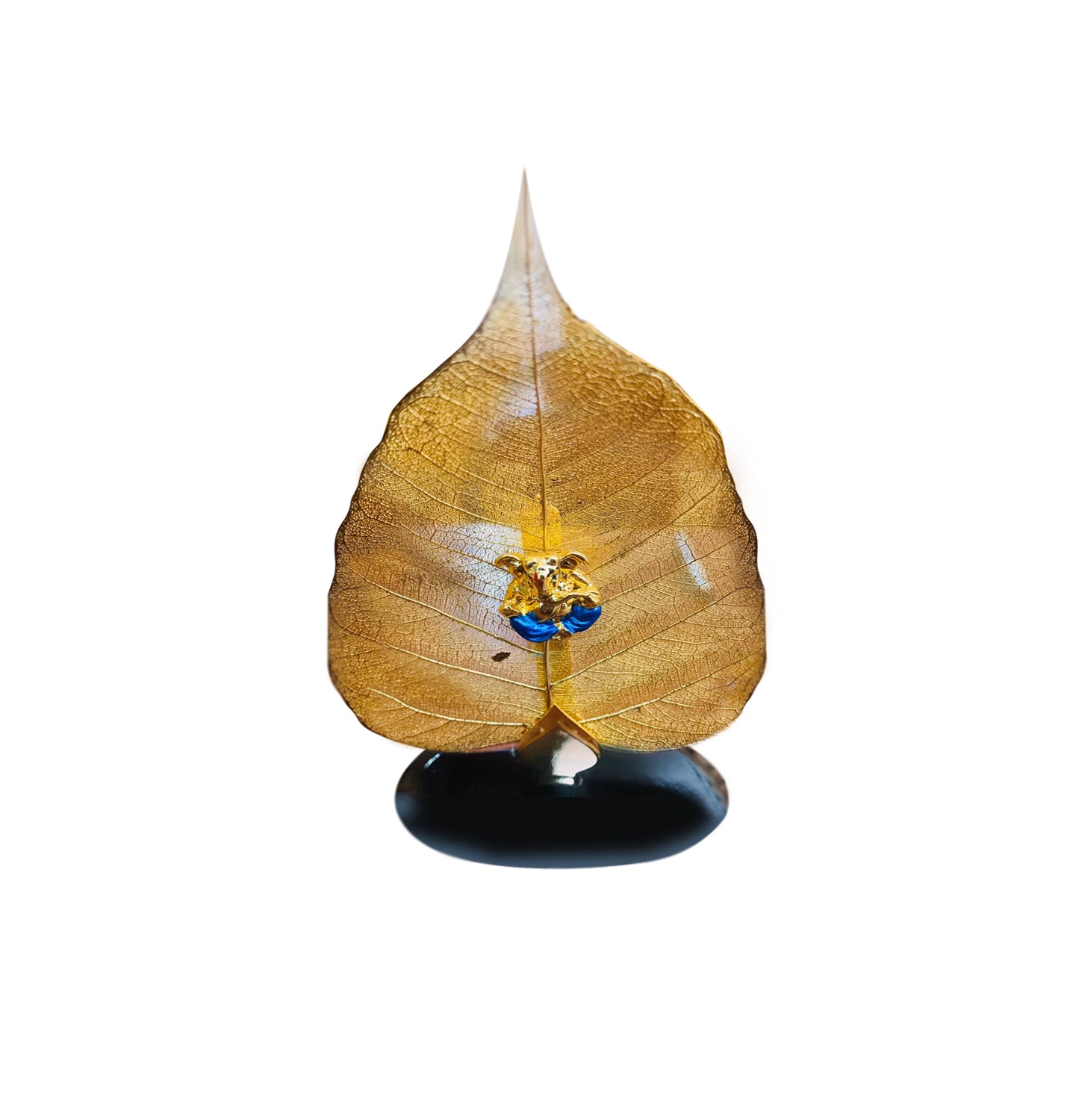 Gold Plated Ganesha On Peepal Leaf Peepal Leaf Ganesha Online Devotionalstore