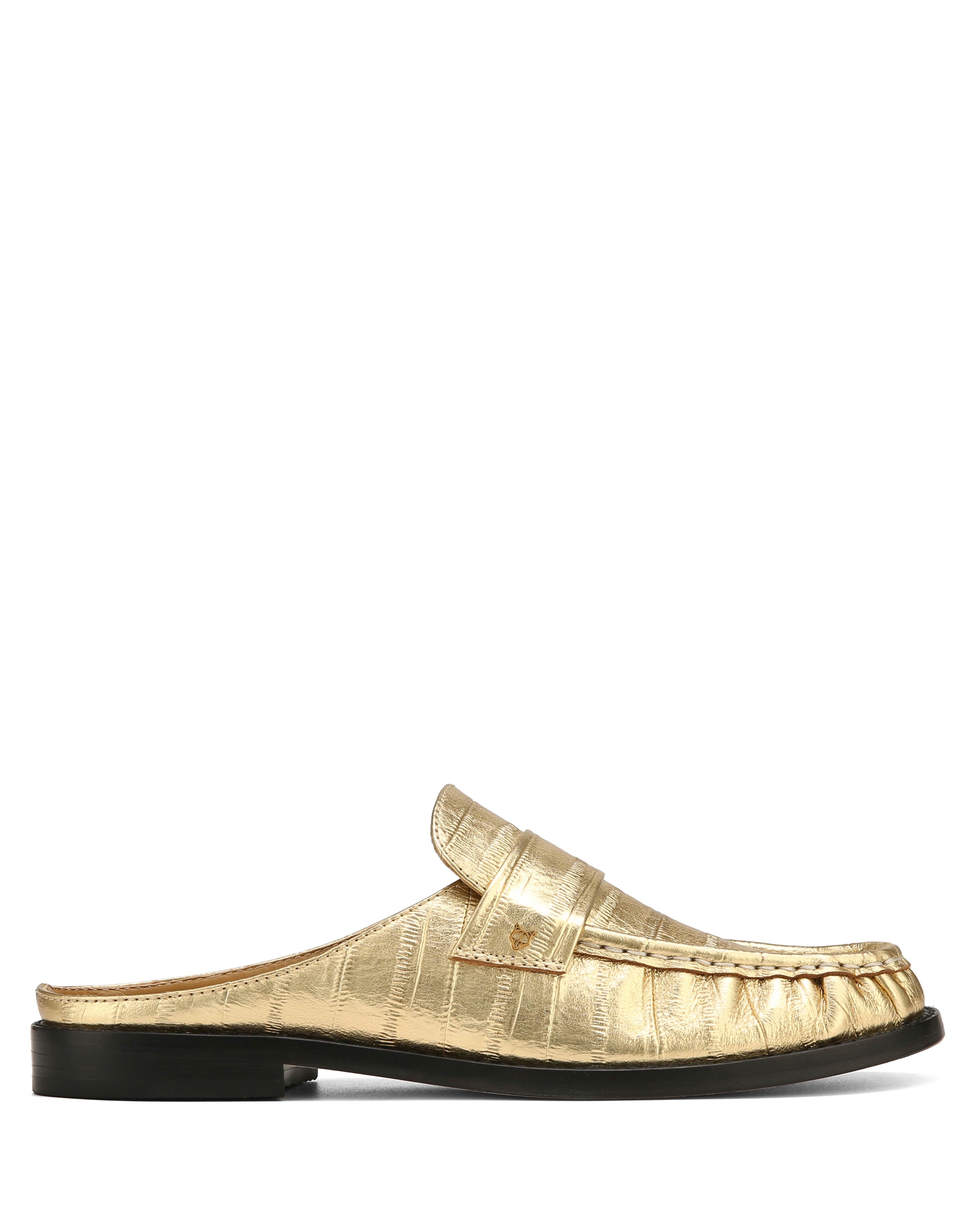 Shop Naked Wolfe Gleam Eel Print Leather Gold