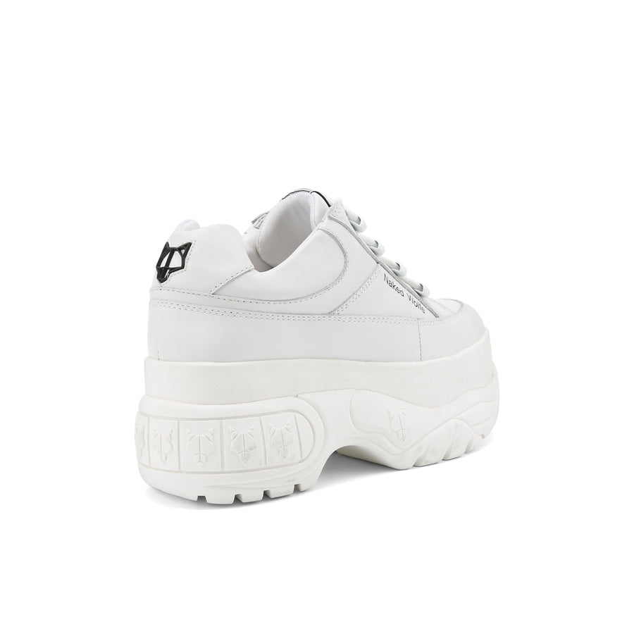 vegan white platform sneakers