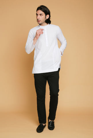 kurta warna putih | men kurta in white