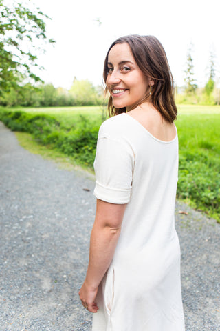 Classic Bamboo T shirt dress from Salts & West is perfect for a simple bamboo clothing capsule wardrobe collection.