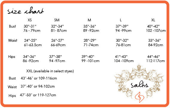 organic clothing size chart