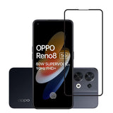 OPPO Reno8 5G FULL TEMPERED GLASS 11D By Ctel, Ultra clear, Zero Bubbles, Sensitive touch,9H Hardness, Anti-Scratch, Anti oil Stains & Full Glue Tempered Mobile Screen protector