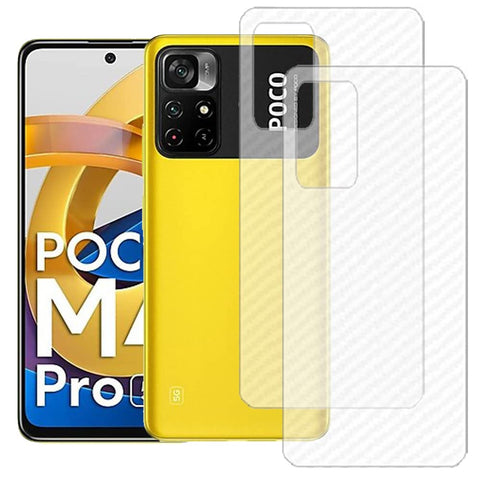 Poco M4 Pro 5G Back Screen Protector By Ctel, 3D Back Skin Carbon Fiber Ultra-Thin Protective Film (2 Packs) Transparent Back Cover For Xiaomi Poco M4 Pro 5G