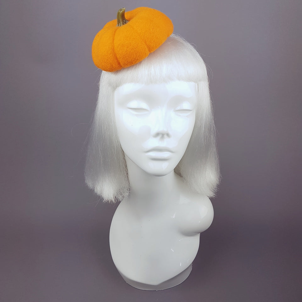 "Autumnal" Orange Halloween Pumpkin Hat - Pearls & Swine