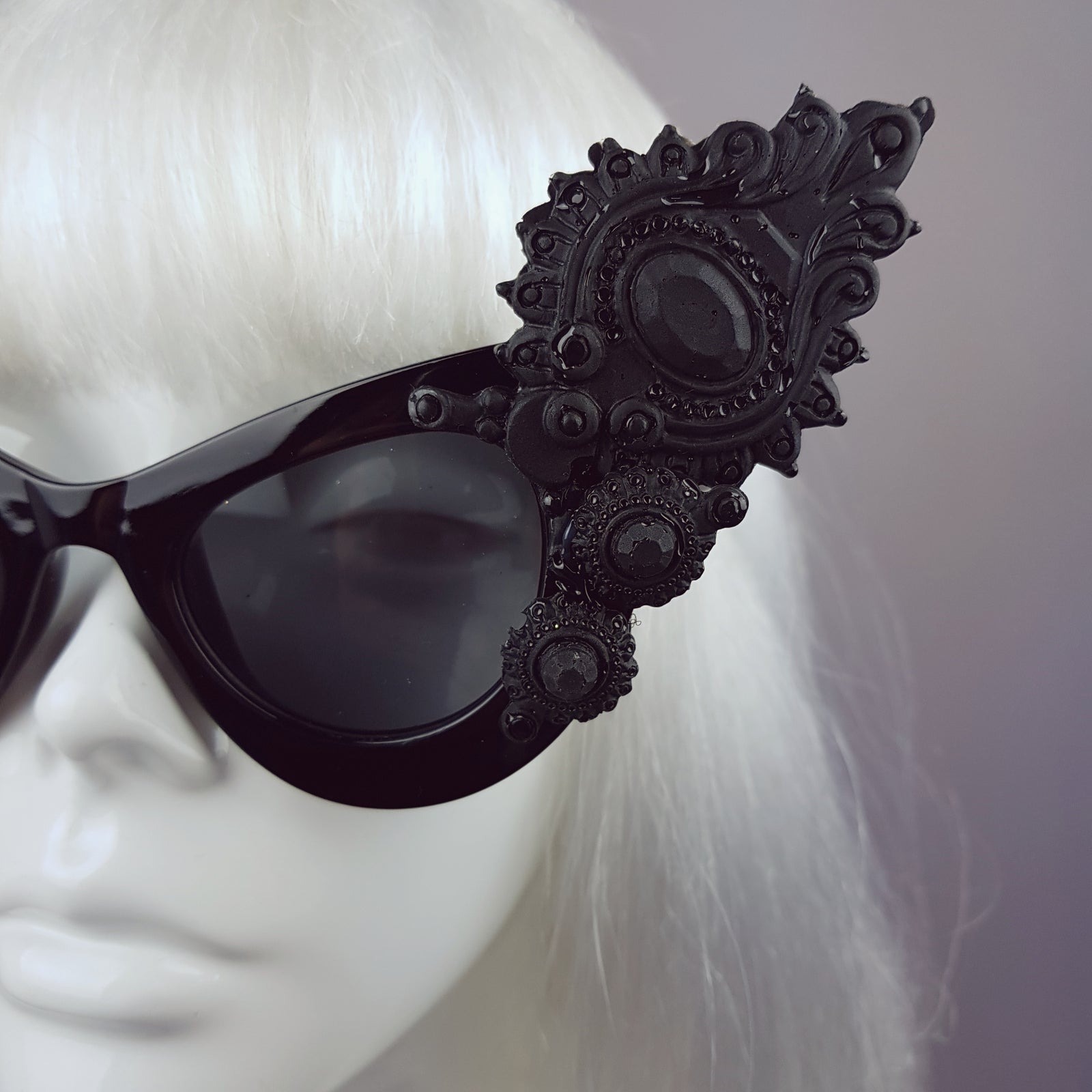 Daemon Black Gothic Filigree Sunglasses Pearls And Swine 