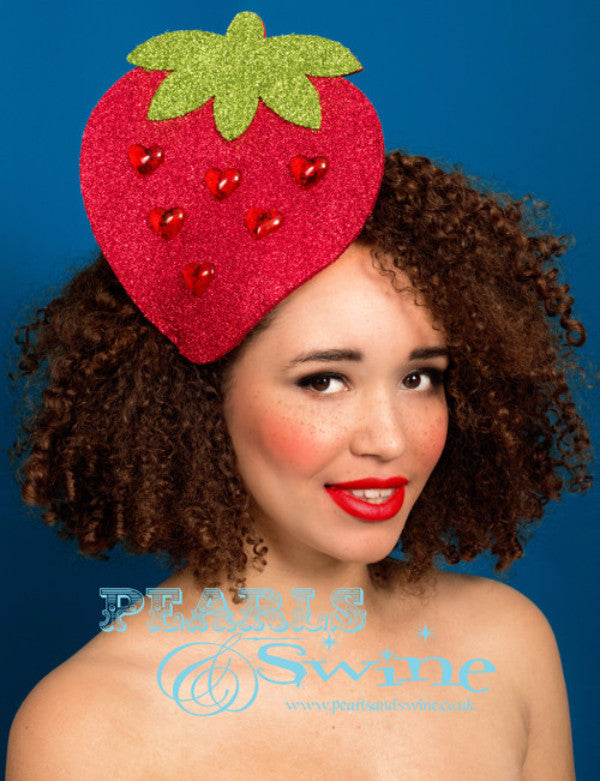 strawberry top fascinator