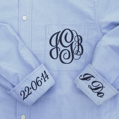 monogrammed shirts for bridal party