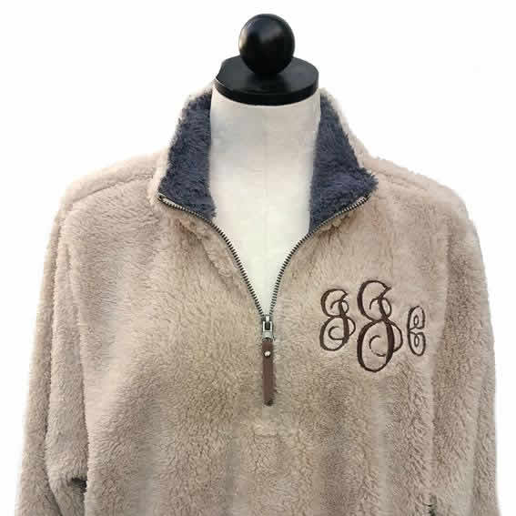 Monogrammed Sherpa Fleece Pull Over – Pretty Personal Gifts