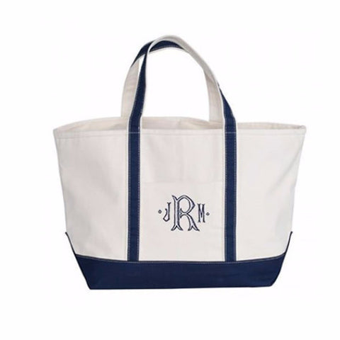 Large Zipper Tote Bag with Monogram – Pretty Personal Gifts