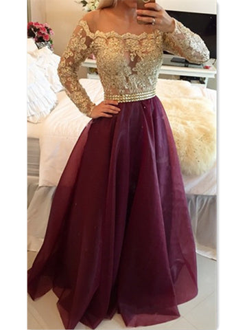 burgundy and white prom dress