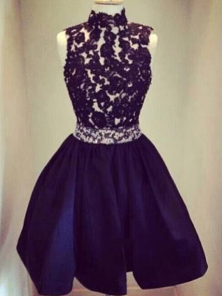 black and purple homecoming dresses