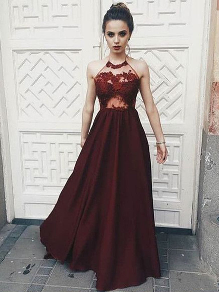 maroon floor length dress