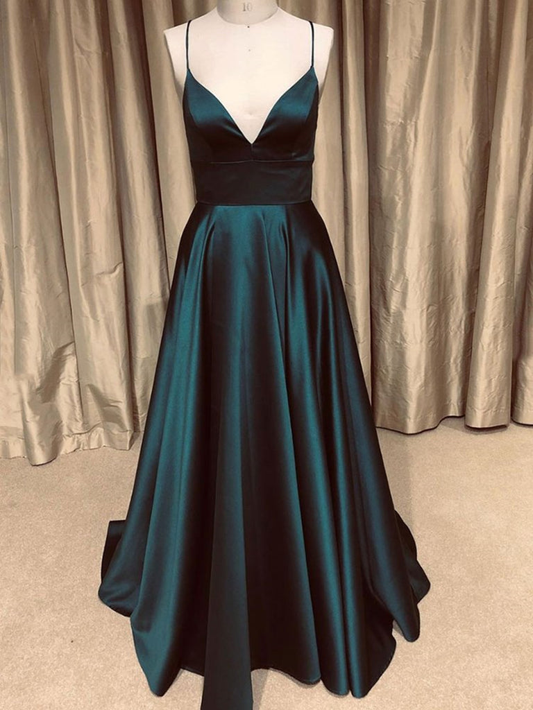 dark green long dress