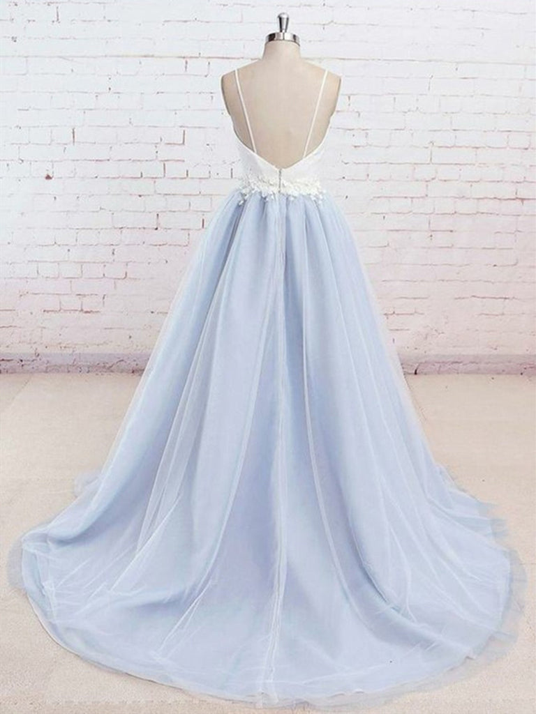 light blue and white dresses