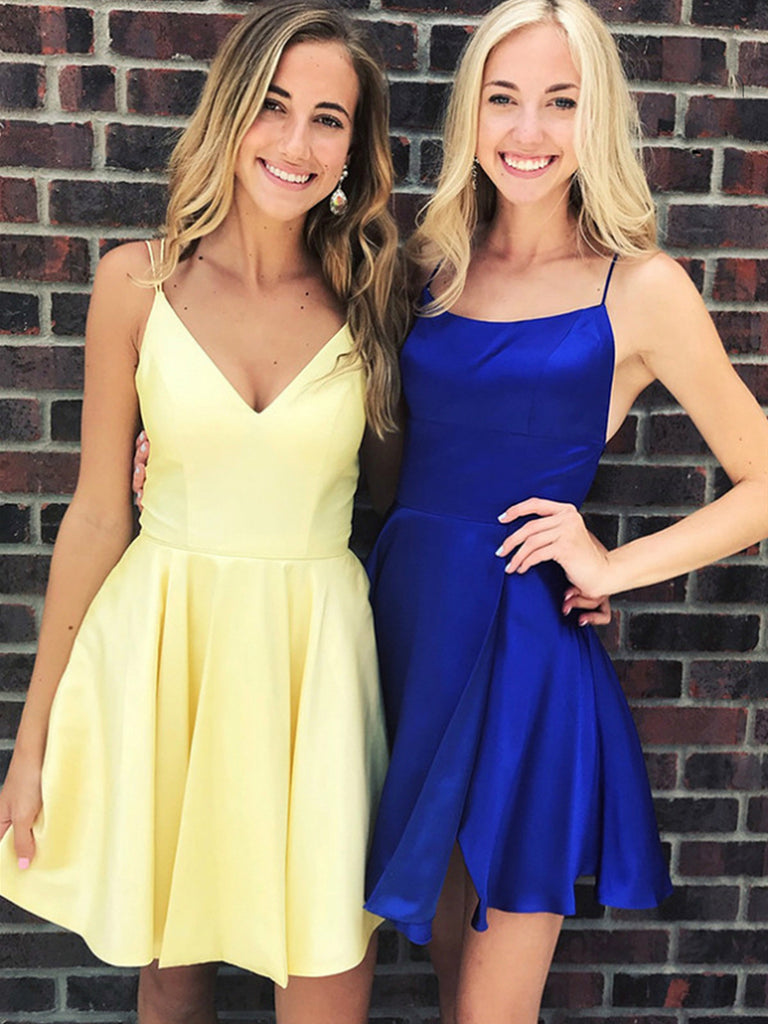 short formal yellow dresses