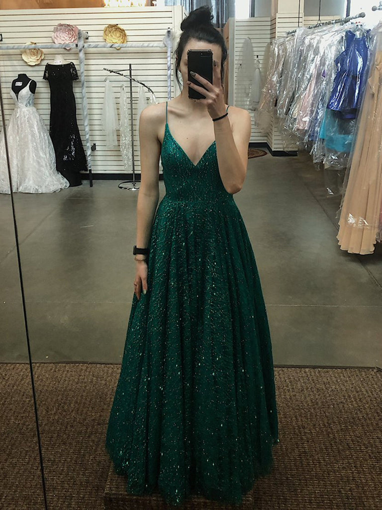 dark green formal gowns