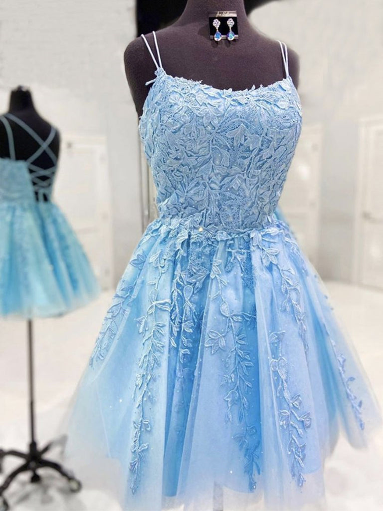 light blue grad dresses