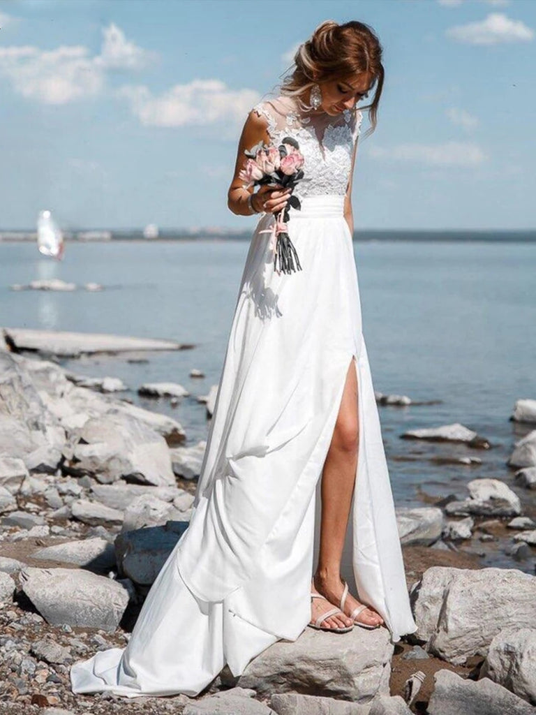 long white gown with sleeves