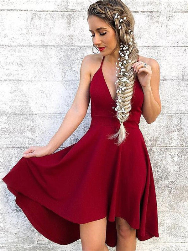 halter neck short prom dress