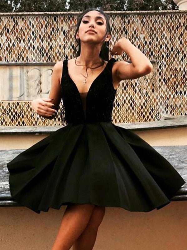 black short graduation dresses