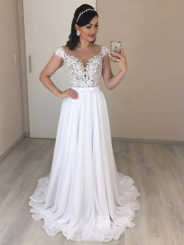 white formal dress for wedding