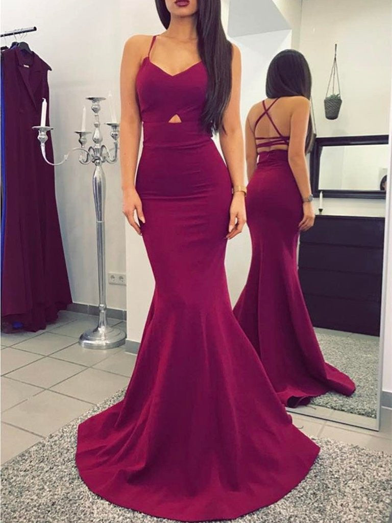 maroon grad dress