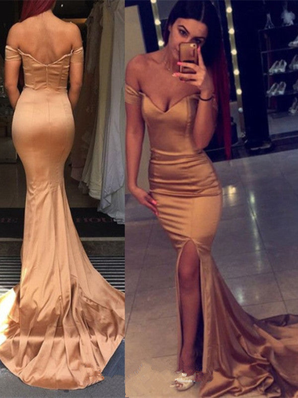 gold prom dress with slit